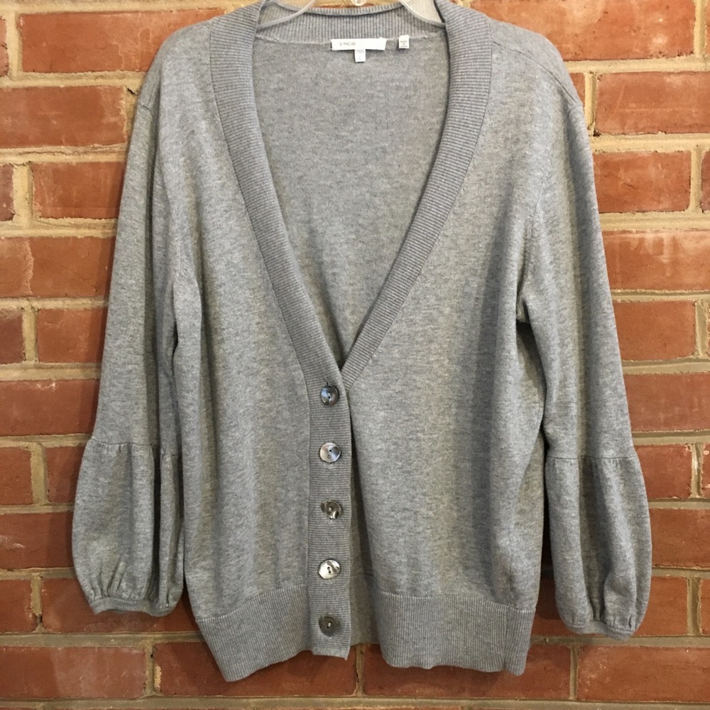 Vince Gray V-neck Cashmere blend Cardigan Size L